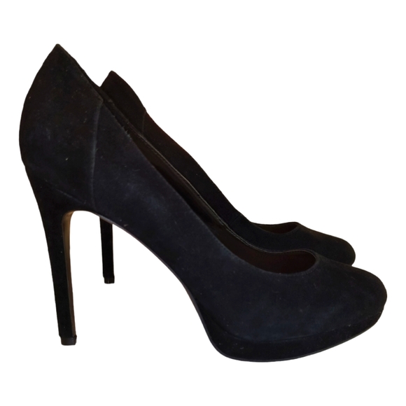 Nine West Shoes - Nine West Quarless Black Suede Leather Platform Pump size: 8.5M